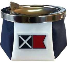 Пепельница нескользящая Marine Business Sport MB синяя, нерж. сталь и исск. кожа  (10254685)